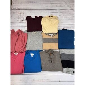 100% Cashmere Sweaters/scarfs  Lot 10 Flawed Bundle Crafters Cutters Multi Color